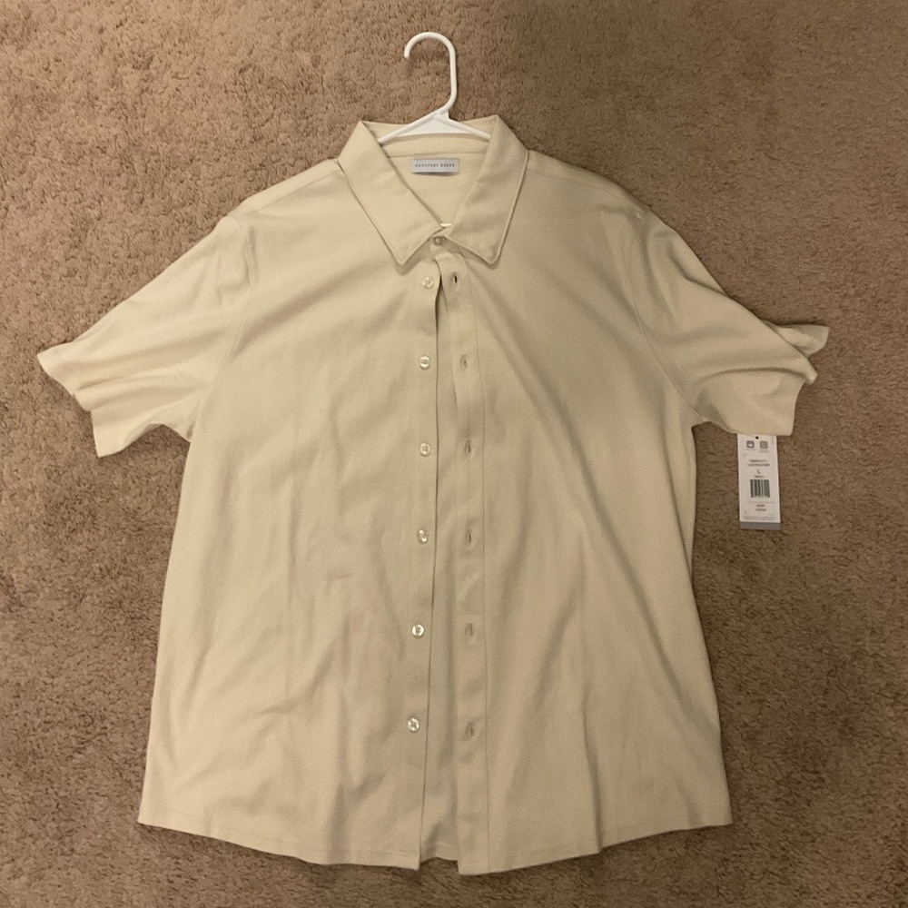 * NEW Geoffrey Beene Men's button down short sleeve (L)